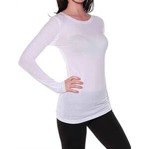 NEW ACTIVE BASIC let's start here long sleeve top in white